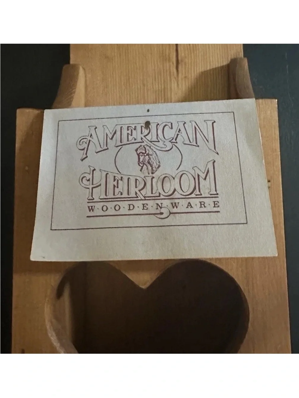 VTG American Heirloom Wooden Wall Heart Cut Out Candle Box Ohio